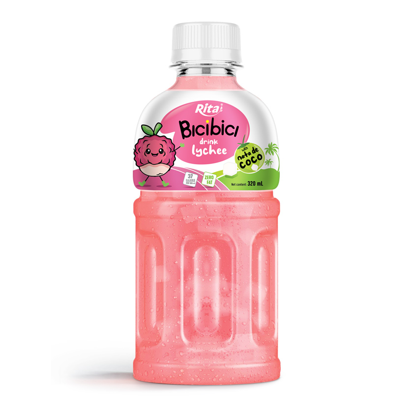 Bici Bici Drink with Nata de Coco Lychee Flavor 320ml Bottle
